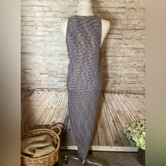 Veronica Beard Haylee multi colored ribbed ruched dress - Picture 4 of 5